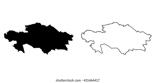 A Map of the country of Kazakhstan