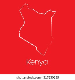 A Map of the country of Kenya