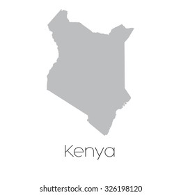 A Map of the country of Kenya