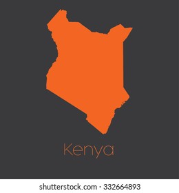 A Map of the country of Kenya