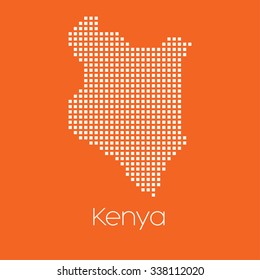 A Map of the country of Kenya