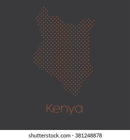 A Map of the country of Kenya