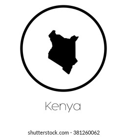 A Map of the country of Kenya