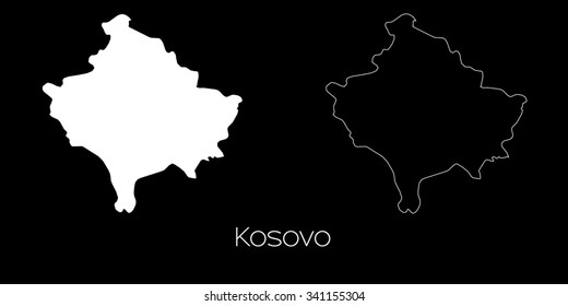 A Map of the country of Kosovo