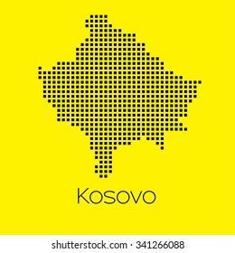 A Map of the country of Kosovo