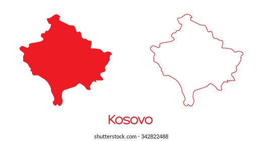 A Map of the country of Kosovo