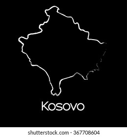 A Map of the country of Kosovo