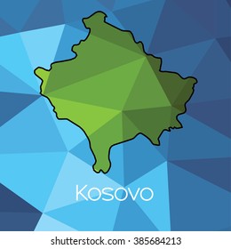 A Map of the country of Kosovo