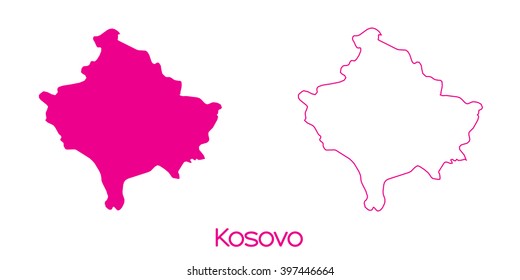 A Map of the country of Kosovo