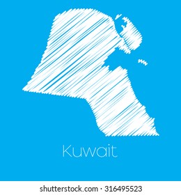 A Map of the country of Kuwait