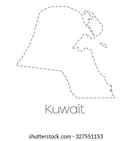 A Map of the country of Kuwait