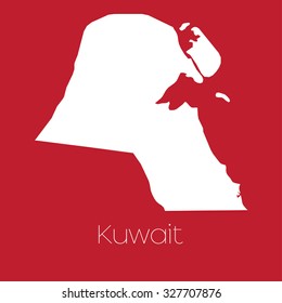 A Map of the country of Kuwait