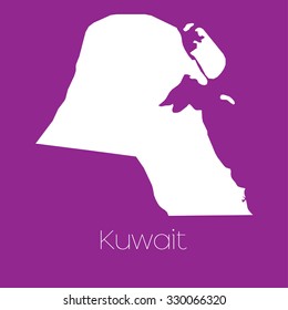 A Map of the country of Kuwait