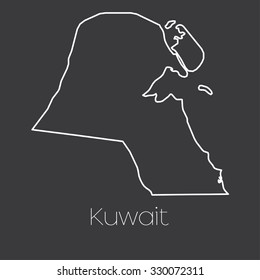 A Map of the country of Kuwait
