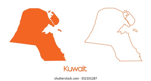 A Map of the country of Kuwait