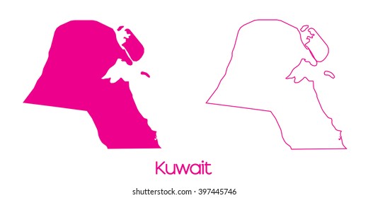 A Map of the country of Kuwait