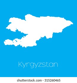 A Map of the country of Kyrgyzstan