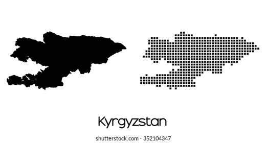 A Map of the country of Kyrgyzstan