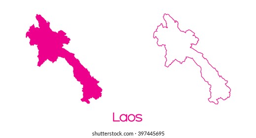 A Map of the country of Laos