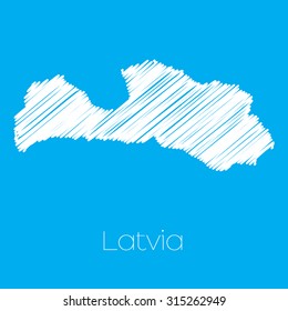 A Map of the country of Latvia
