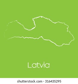 A Map of the country of Latvia