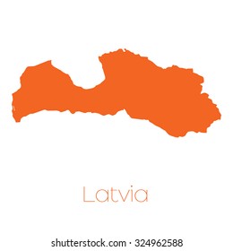 A Map of the country of Latvia
