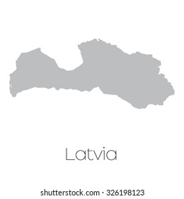 A Map of the country of Latvia