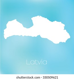 A Map of the country of Latvia