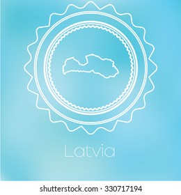A Map of the country of Latvia