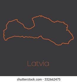 A Map of the country of Latvia