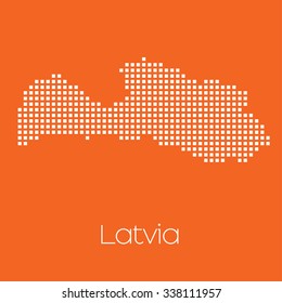 A Map of the country of Latvia