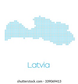 A Map of the country of Latvia