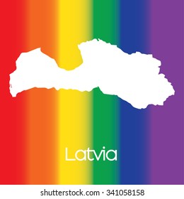 A Map of the country of Latvia