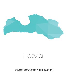 A Map of the country of Latvia