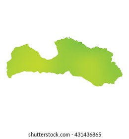 A Map of the country of Latvia