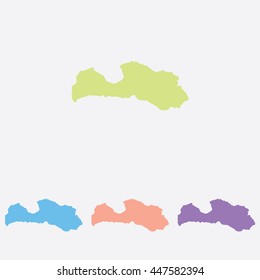 A Map of the country of Latvia