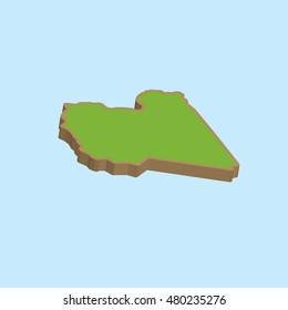 A Map of the country of Libya