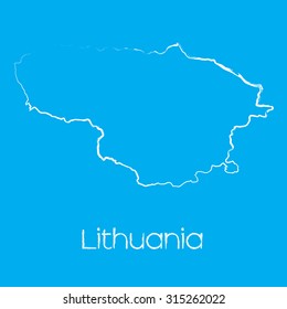 A Map of the country of Lithuania