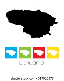 A Map of the country of Lithuania