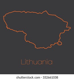 A Map of the country of Lithuania