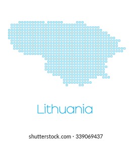 A Map of the country of Lithuania