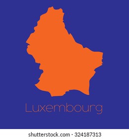 A Map of the country of Luxembourg