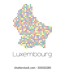 A Map of the country of Luxembourg