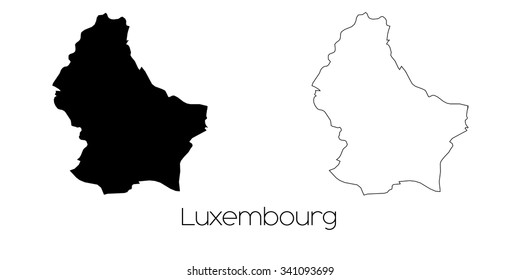 A Map of the country of Luxembourg