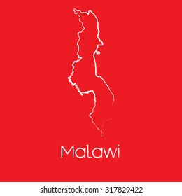 A Map of the country of Malawi