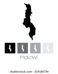 A Map of the country of Malawi