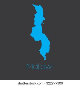 A Map of the country of Malawi