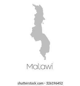 A Map of the country of Malawi