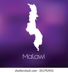 A Map of the country of Malawi