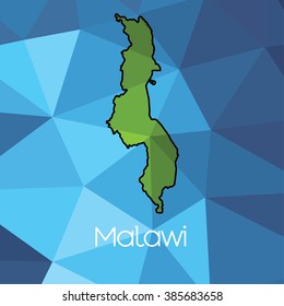 A Map of the country of Malawi